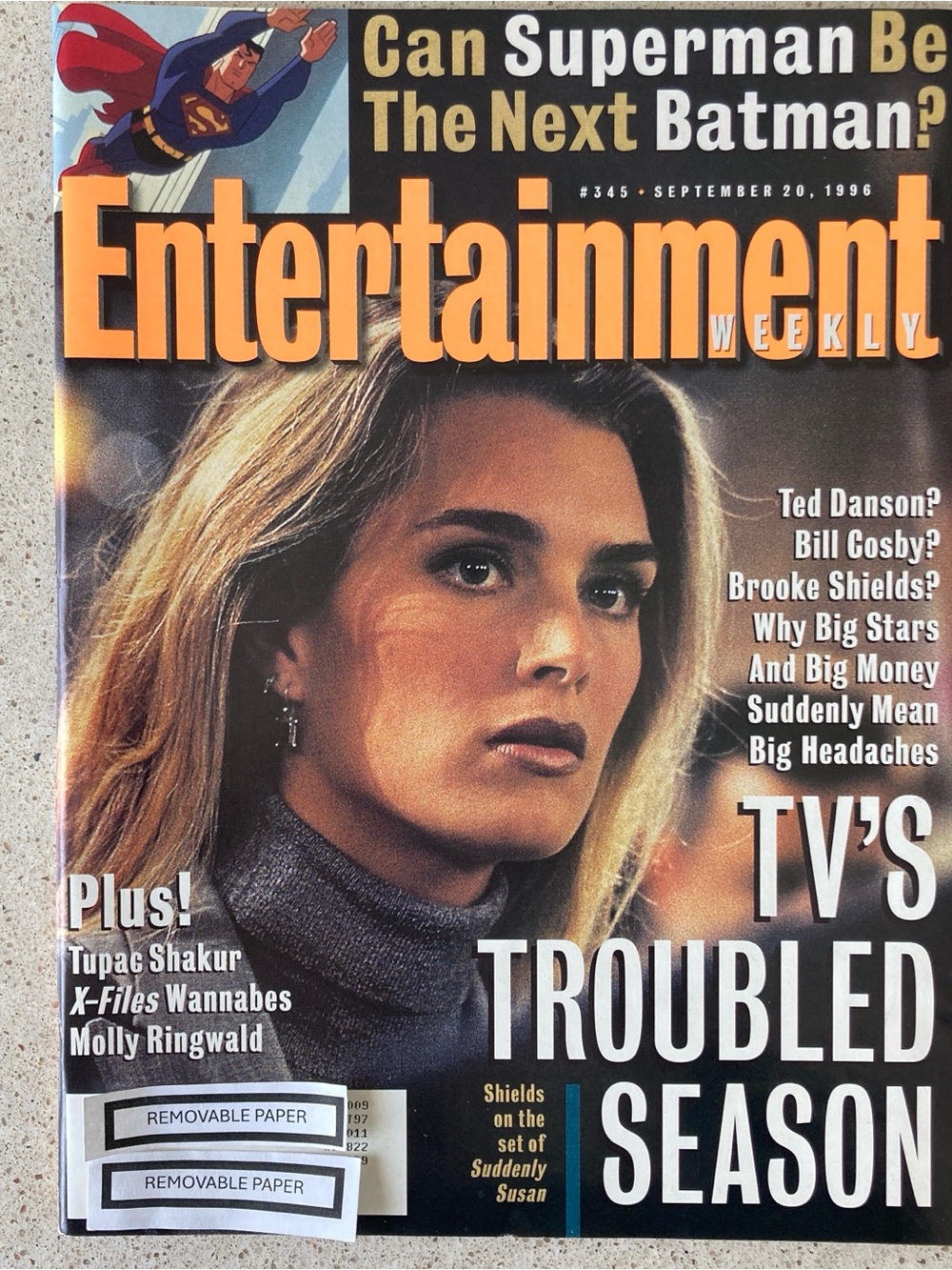 Entertainment Weekly Magazine BROOKE SHIELDS September 20 1996 - Address Label
